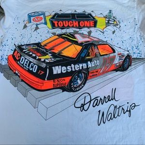 Vintage 1992 Darrell Waltrip Western Auto NASCAR Racing All Over T-Shirt 2 Sided